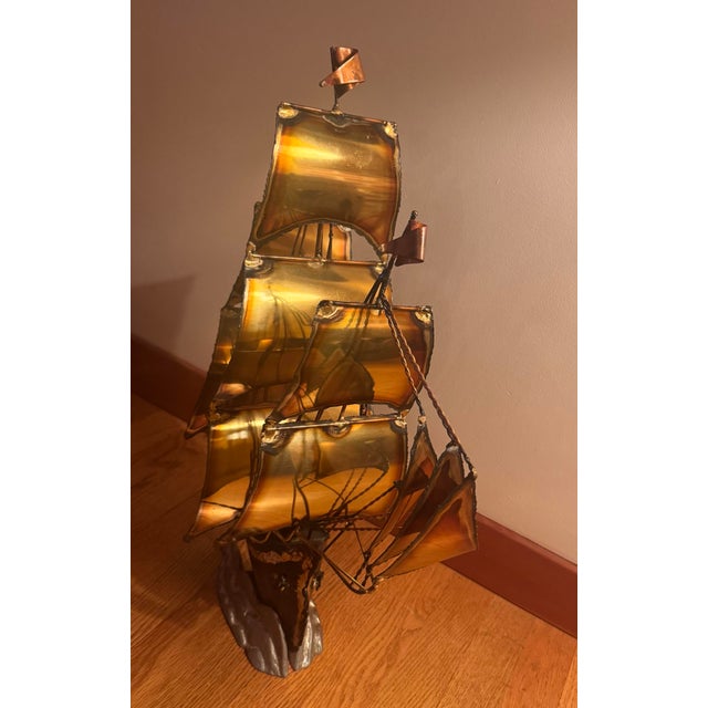 Handmade Argentine Metal Sailboat Sculpture — Nautical Statement Piece, One of a Kind For Sale - Image 4 of 9