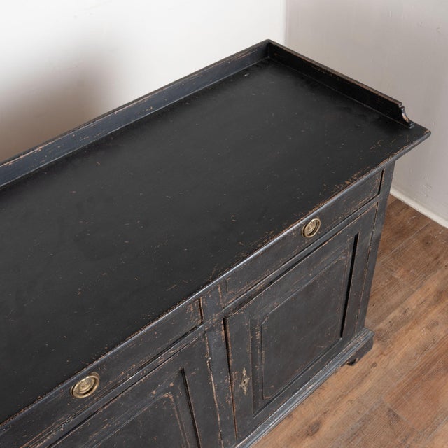 19th Century Swedish Black Painted Pine Sideboard Buffet For Sale - Image 6 of 15