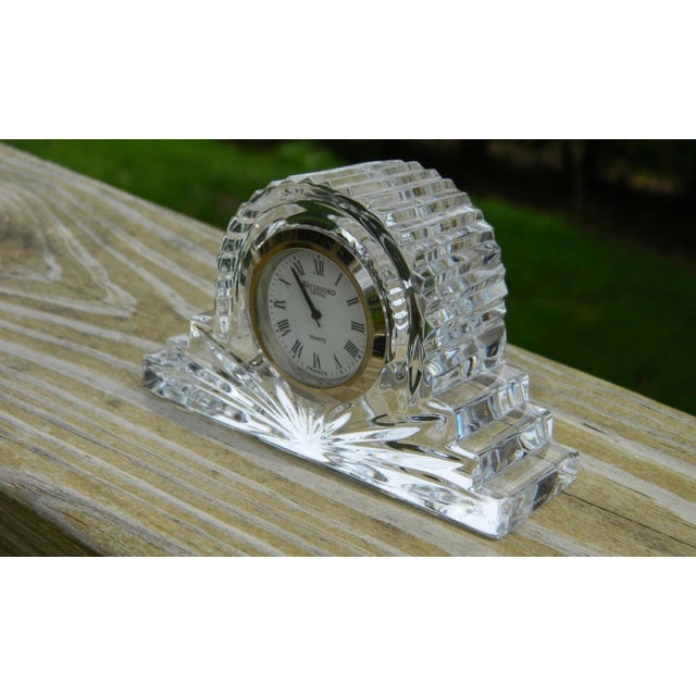 Waterford Waterford Crystal Desk Clock or Small Mantel Clock For Sale - Image 4 of 4