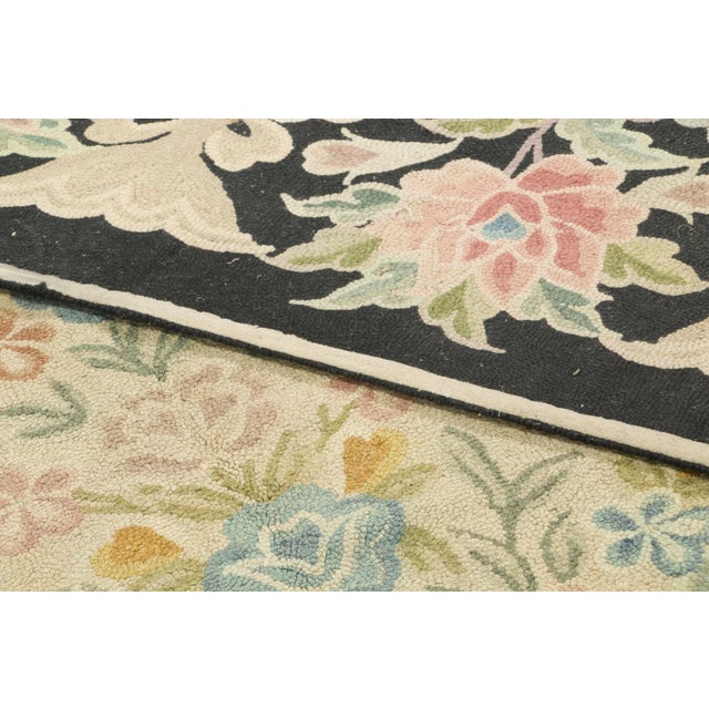 Textile Oversized Vintage Hooked Floral Wool Runner by Rug & Kilim, 1950-1959 For Sale - Image 7 of 9