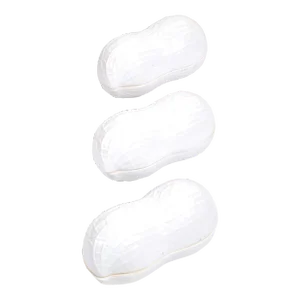 Set of 3 White Ceramic Peanut Trinket Boxes, Keepsake or Jewelry Boxes