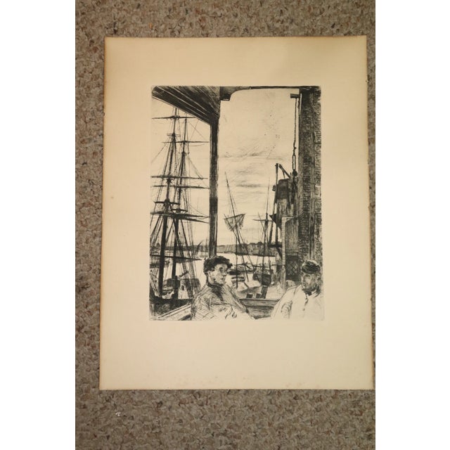 Mid 19th Century Antique James A. M. Whistler Rotherhithe Print For Sale In Philadelphia - Image 6 of 6
