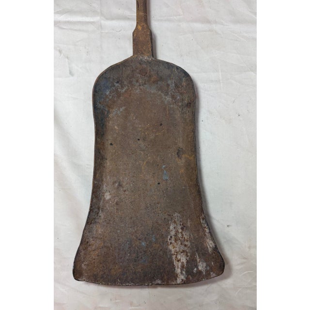 Antique 18th Century Wrought Iron Turned Brass English Fireplace Shovel Tool 14 For Sale - Image 10 of 12
