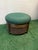 Vintage MCM Wicker Ottoman With Overstuffed Cushion For Sale - Image 4 of 4
