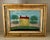 Glass Antique 19th Century American Folk Art Primitive Eglomise Reverse Painting on Glass of a Federal House in a Landscape For Sale - Image 7 of 8