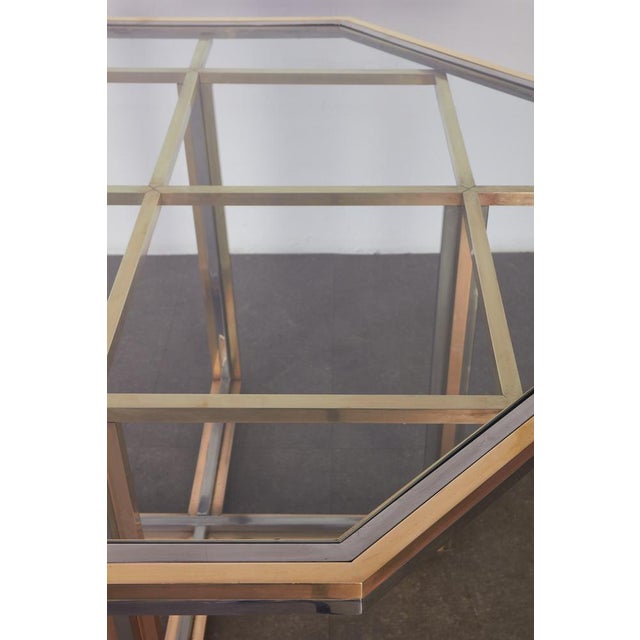 Octagonal Brass Table by Renato Zevi, 1970s For Sale - Image 9 of 18