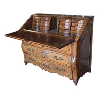 Antique 18th C French Country Fruitwood Secretary Desk For Sale