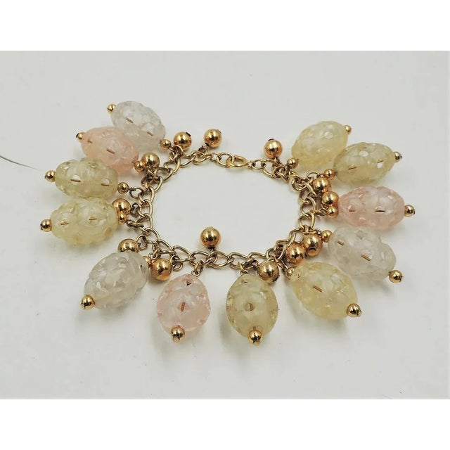 Plastic Vintage 1960s Napier Pastel Charm Bracelet For Sale - Image 7 of 8
