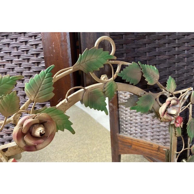 1970s French Wrought Iron Mirror with Roses, 1970s For Sale - Image 5 of 18