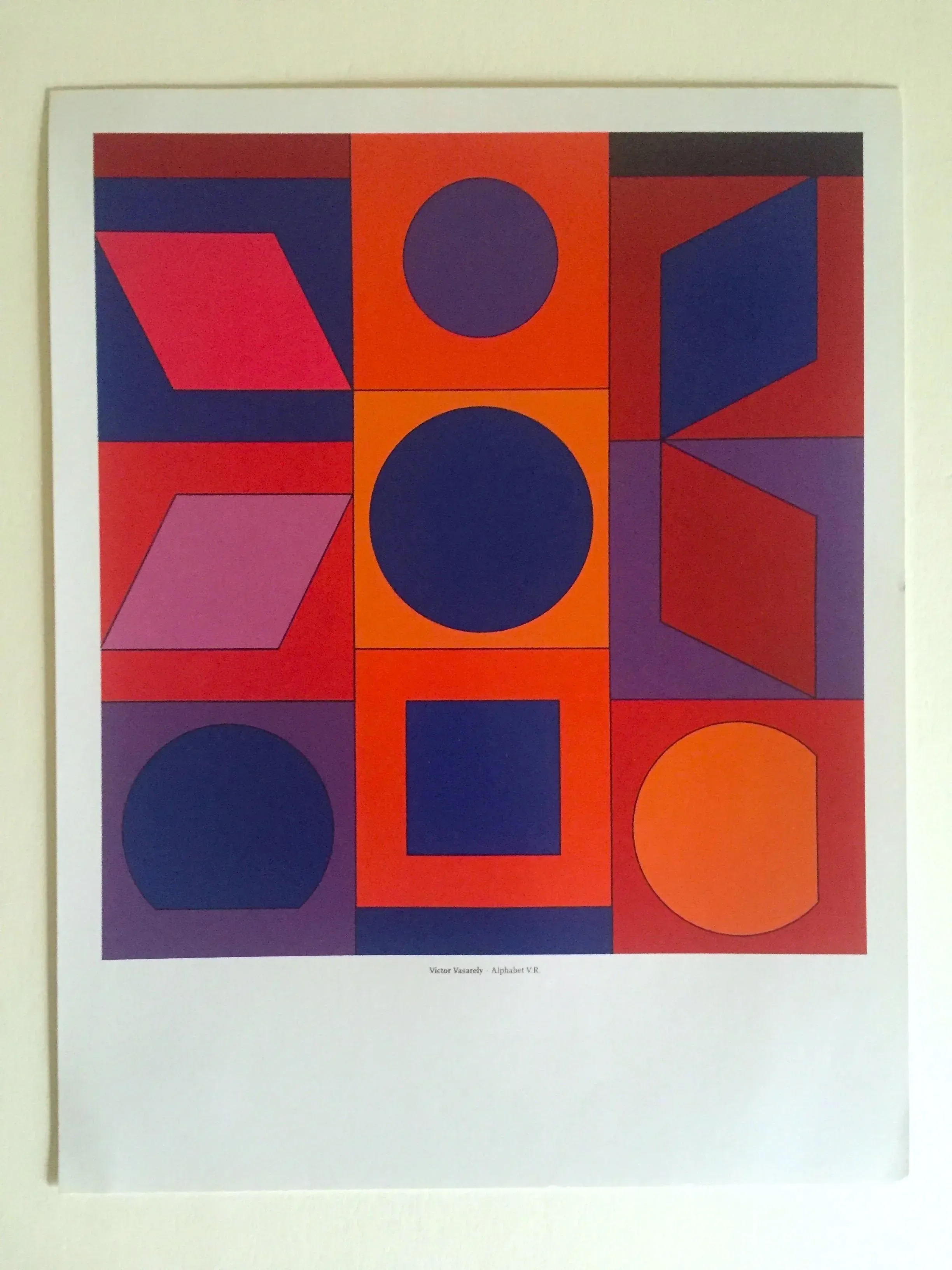 Victor Vasarely Op Art Modernist Geometric Lithograph Print