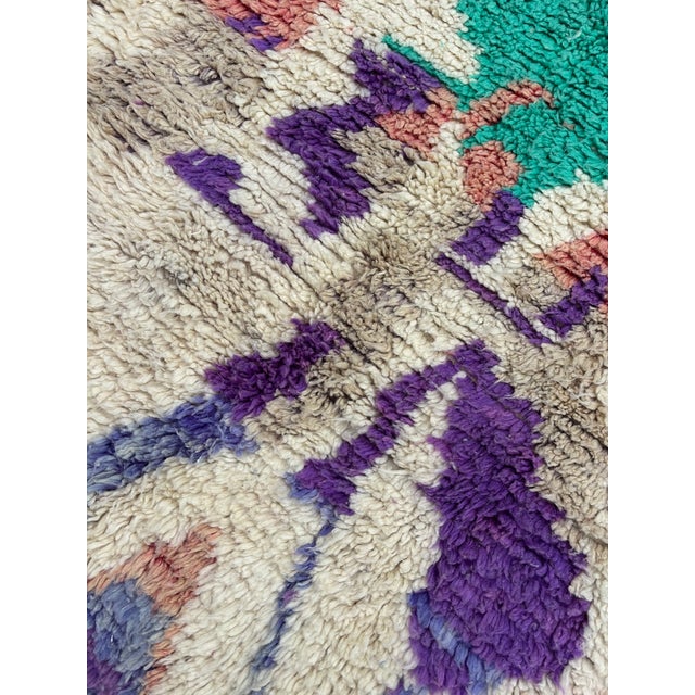 Hand-Knotted Moroccan Boujad Berber Rug — Abstract Multicolor Wool on Ivory — 6'6" X 9'10" For Sale - Image 10 of 10