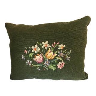 Vintage Needlepoint Pillow For Sale