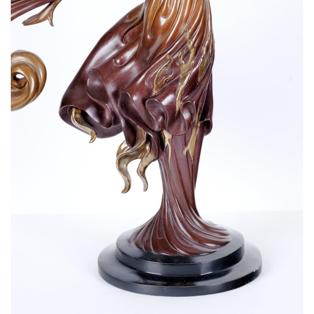 Art Deco 1984 Erté (Erte) "Flames of Love" Lovely Limited Edition 68/350 Bronze Sculpture For Sale - Image 3 of 15