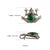 Antique Style Oxidized Silver & 15.25 Ct Natural Emerald Diamond Frog Brooch Pendant For Sale - Image 12 of 14