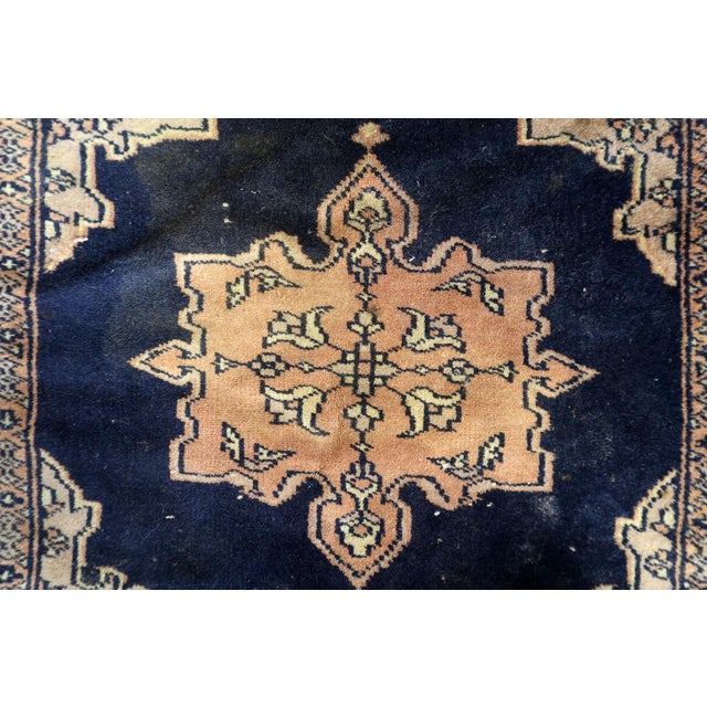 Beige 1960s, Handmade Vintage Uzbek Bukhara Rug 2.1' X 2.1' For Sale - Image 8 of 11