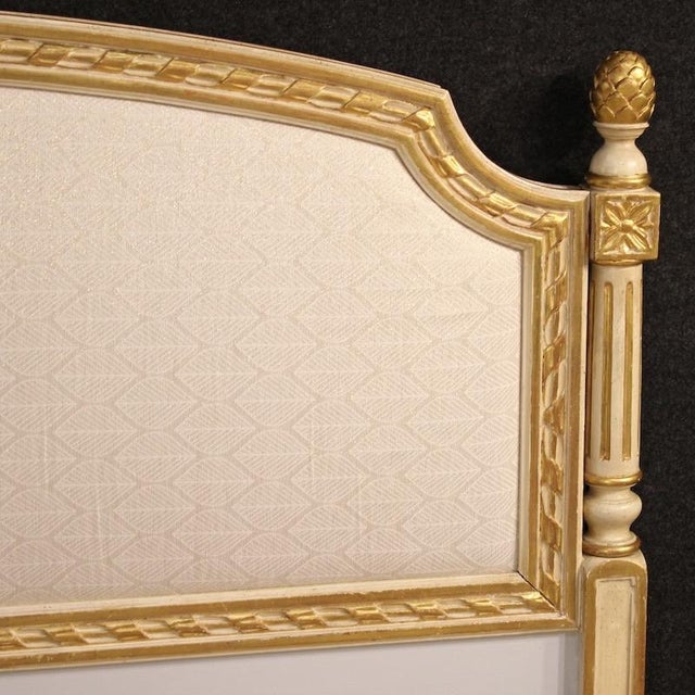 Louis XVI Lacquered and Gilded Double Bed, 1950s For Sale - Image 10 of 13