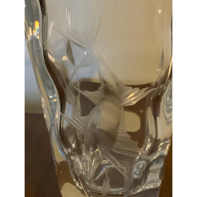 Mid-Century Modern Etched Marlin Crystal Vase With Provenance For Sale - Image 6 of 7