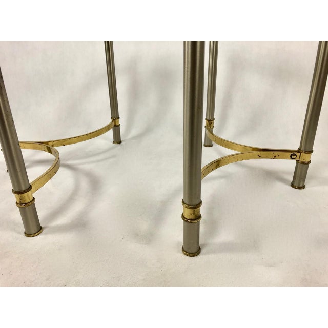 Vintage Semi Circle Brass Side Tables, 1970s, Set of 2 For Sale - Image 12 of 16