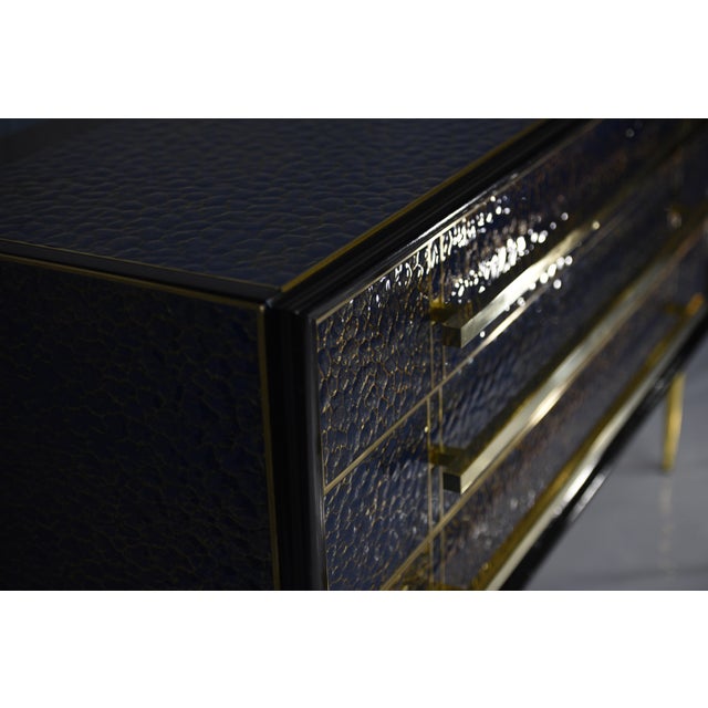 Contemporary Sapphire Blue Murano Glass Chest of Drawers from Justfurnituress For Sale - Image 3 of 18