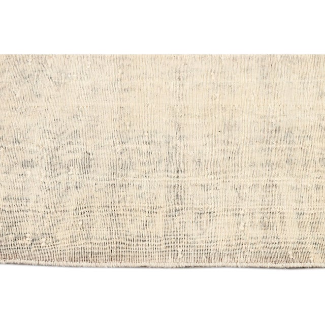20th Century Vintage Persian Overdyed Ivory Wool Rug For Sale In New York - Image 6 of 11