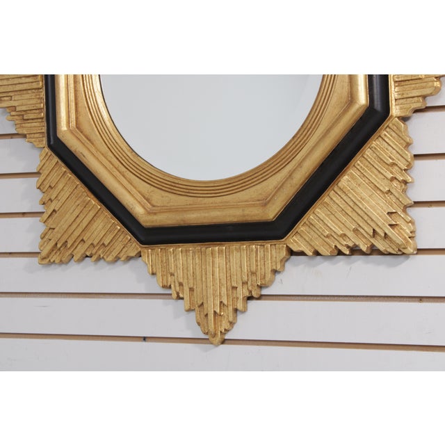 2010s Friedman Brothers Gold & Black Star Design Mirror For Sale - Image 5 of 13