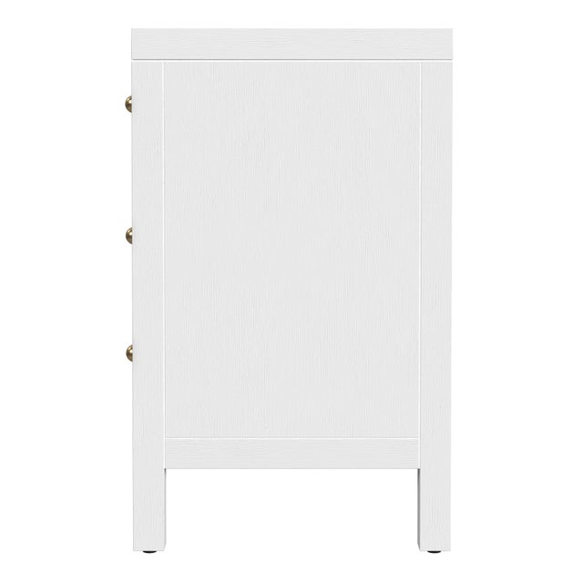 2020s Nora 25 in. W Rectangular Wood 3 Drawer Nightstand, White For Sale - Image 5 of 8