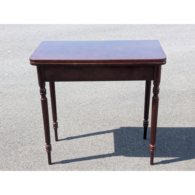 Vintage Victorian Style Mahogany Convertible Console and Game Table For Sale - Image 10 of 13