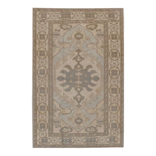 Vintage Circa 1940 Turkish Oushak Area Rug 4'5 X 7'4 For Sale