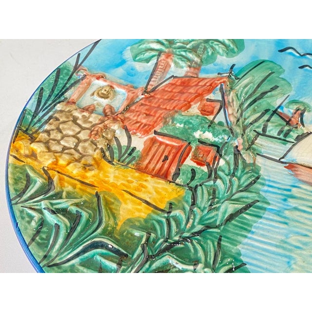 Majolica Plates Representing Saint Tropez, 1960s, Set of 10 For Sale - Image 5 of 17
