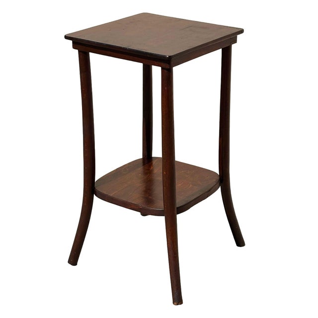 Art Nouveau Art Nouveau Bent Oak Pedestal Side Table Attributed to Thonet No. 1548 For Sale - Image 3 of 6