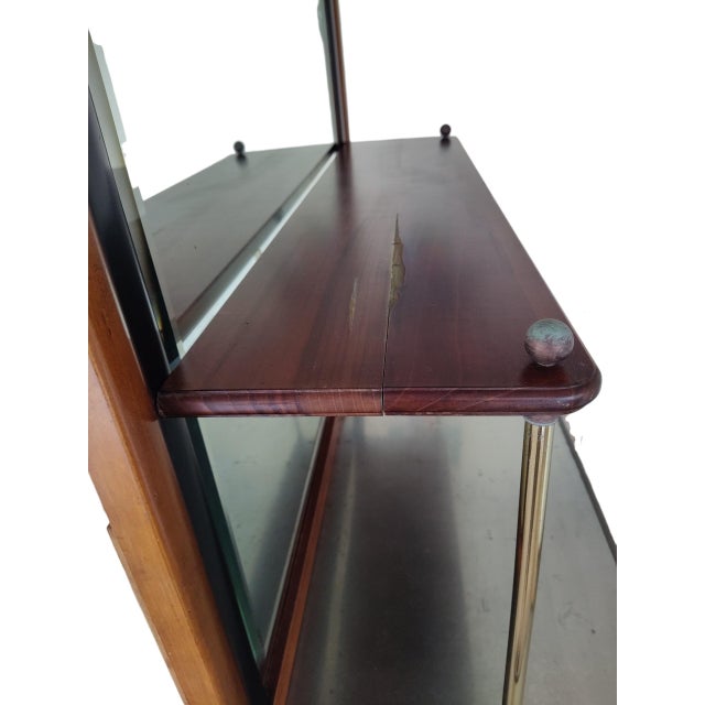 1990s Felix Monge French Bistro Bar Cabinet - Brass and Cherry Wood For Sale In San Diego - Image 6 of 13