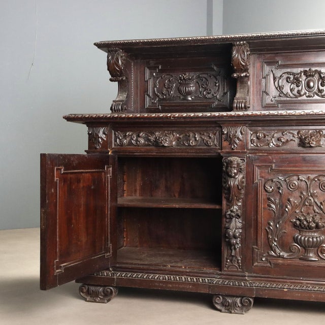 Neo-Renaissance Ebonized Walnut Sideboard For Sale - Image 6 of 12