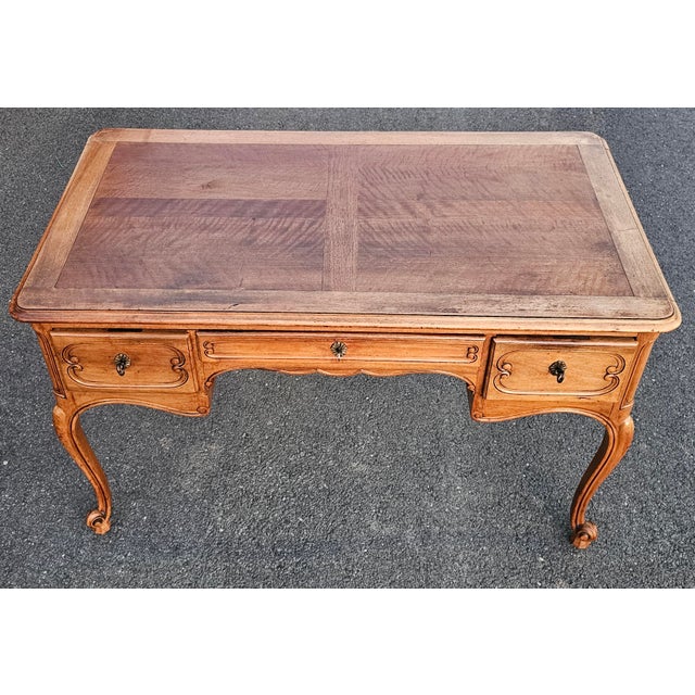 Mid 20th Century French Provincial Style Walnut Writing Desk For Sale - Image 11 of 12