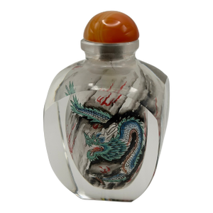 Vintage Inside Painted Dragon Design Snuff Bottle