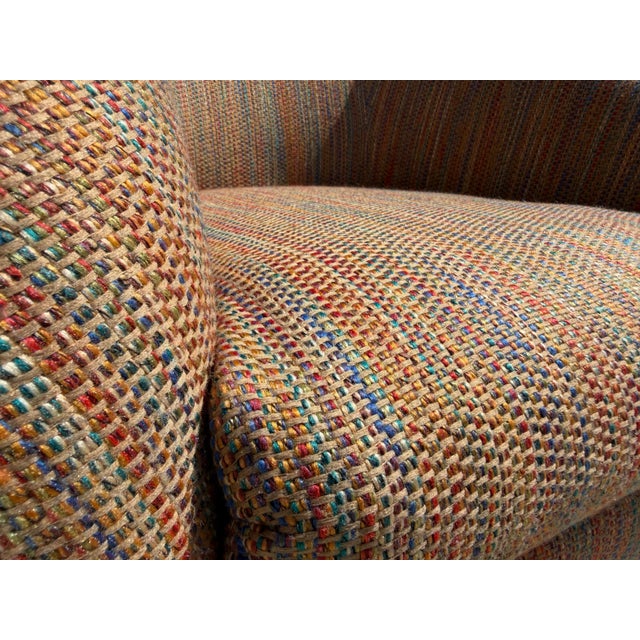 Vintage Milo Baughman Style Sculptural Swivel Barrel Lounge Chairs by Classic Gallery, Pair For Sale - Image 9 of 15