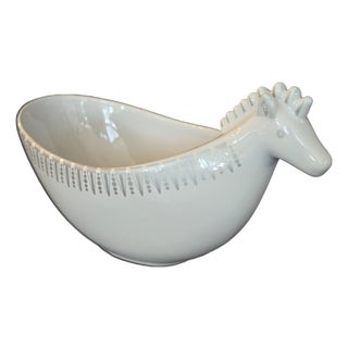 Jonathan Adler Zebra Open Bowl 8” Silver Design Happy Chic Trinket Nut Candy Dish For Sale