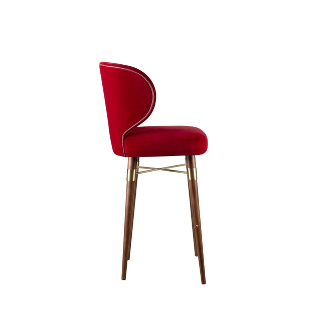 Textile Louis Bar Chair by Ottiu For Sale - Image 7 of 9