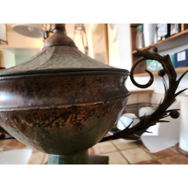 Antique Baroque Painted Iron Urn-Vase, 1890s For Sale - Image 5 of 7