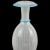 Murano Antique Murano White Zanfirico Ribbons Sky Blue Detals Italian Art Glass Footed Flower Vase For Sale - Image 4 of 9