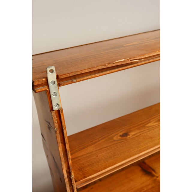 Brown Vintage Pine Wall Shelf with Scalloped Front, 1970s For Sale - Image 8 of 10