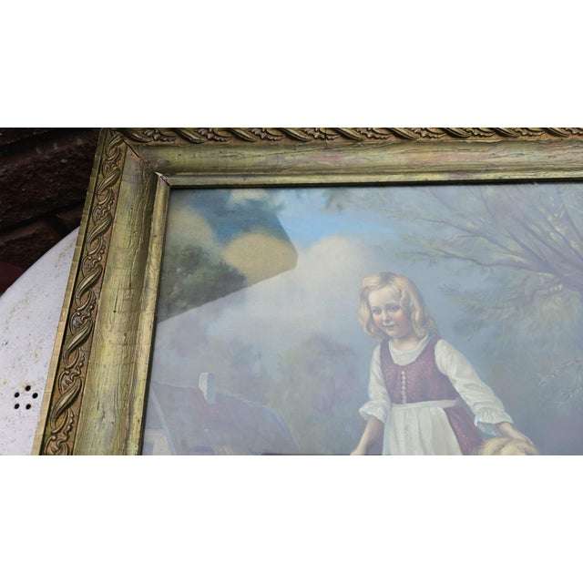 Art Nouveau, Children Fishing, 1890s, Chromolithograph For Sale - Image 4 of 15