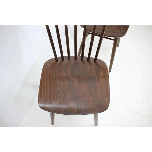 Wood Scandinavian Style Dining Chairs, 1960s, Set of 4 For Sale - Image 7 of 9