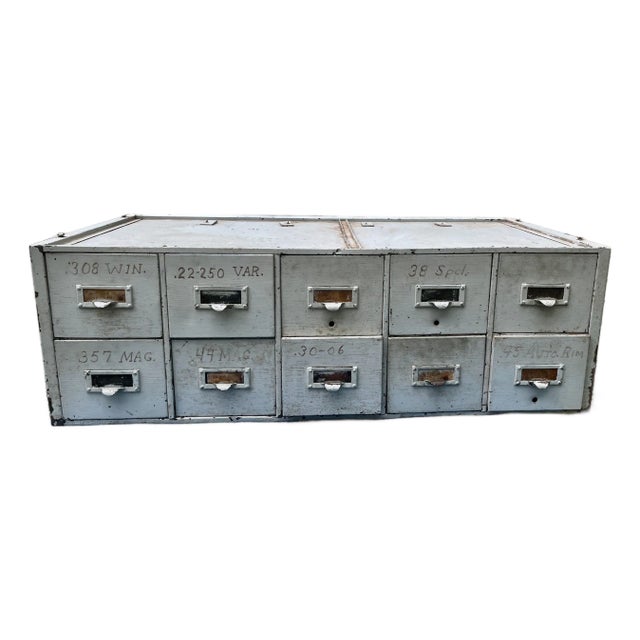1920s Industrial Steel Age File Cabinet 10 Drawers Label Drawer Pulls For Sale