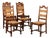 Vintage Straw-Seated Chairs in Oak, 1940, Set of 6 For Sale