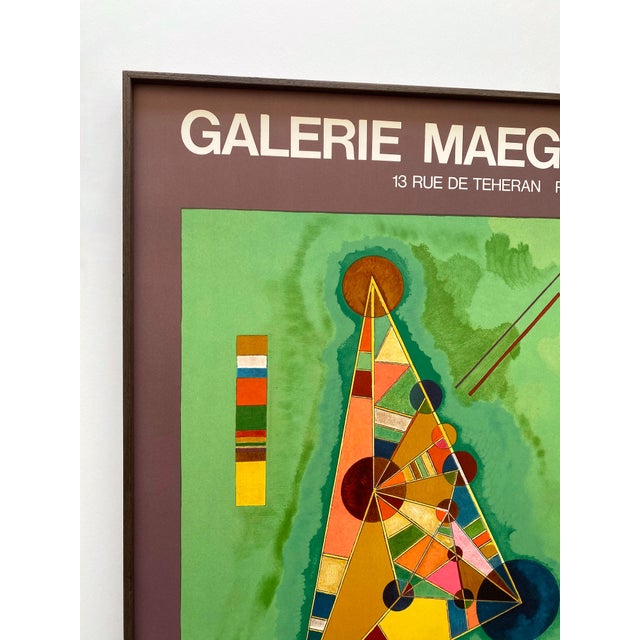 Various Artists Wassily Kandinsky Vintage 1965 Mid Century Modern Fine Art Lithograph Print Framed Paris Exhibition Poster " Bunt Im Dreieck " 1927 For Sale - Image 4 of 16