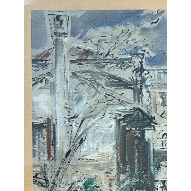 Bruno Martini, Urban Landscape, Watercolor, Framed For Sale - Image 4 of 7