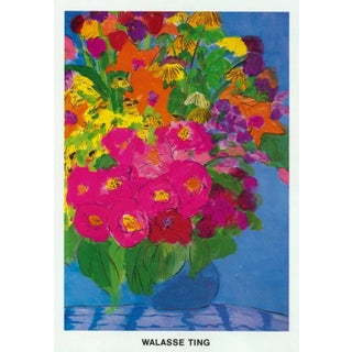 1989 Walasse Ting Flowers Lithograph Poster For Sale