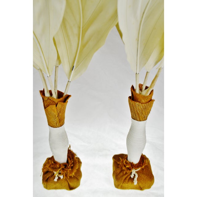 Vintage Burlap & Fabric Palm Tree Table Top Decor a Pair Chairish