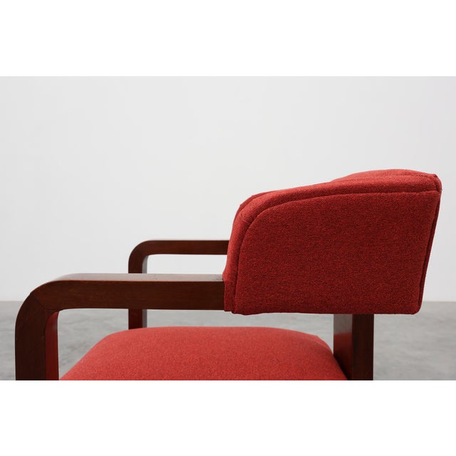 Brown Art Deco Red Chair, Belgium, 1920 For Sale - Image 8 of 13