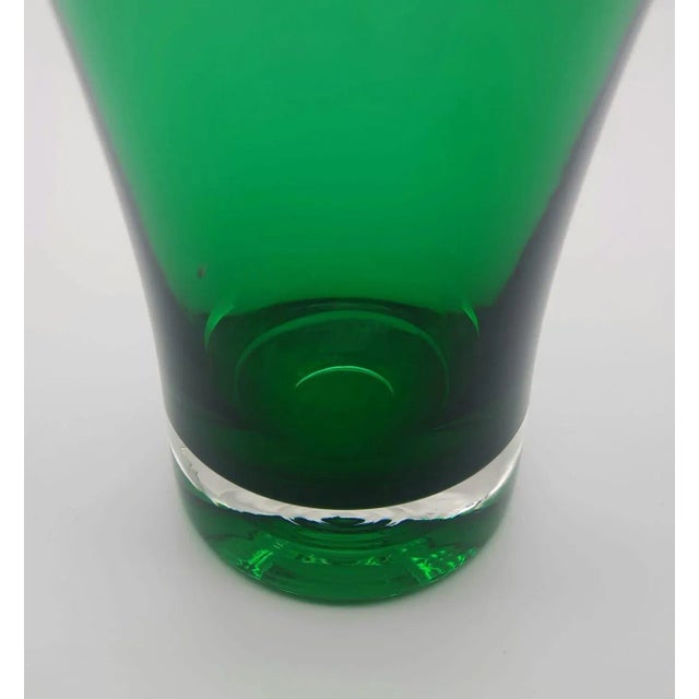 Glass 1960s Riihimäen Lasi Oy Green Glass Stem Vase by Tamara Aladin For Sale - Image 7 of 11